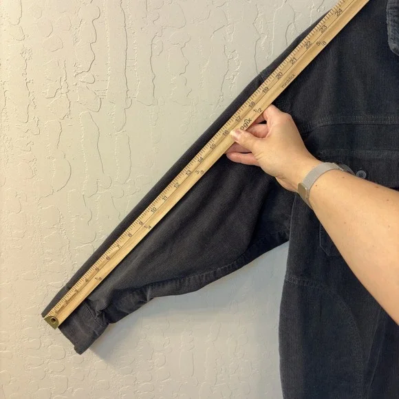 OFFLINE by Aerie Corduroy Quarter Zip Pullover Frayed Hem Shirt Black XS - Picture 3 of 5